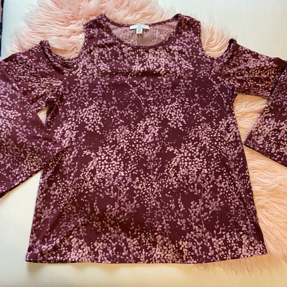 H by Halston Cold Shoulder Jersey Knit Top Sz S - Picture 3 of 4